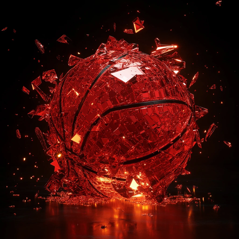 红钻石篮球部分破碎渲染