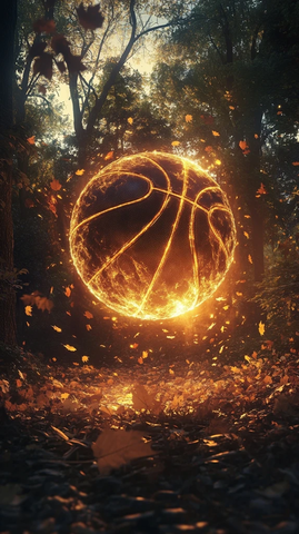 篮球光芒树叶幻影