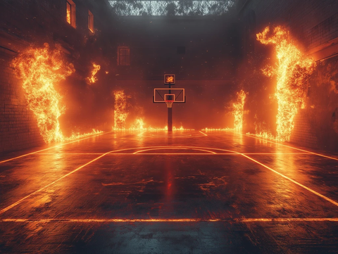 篮球场火焰特效灯光