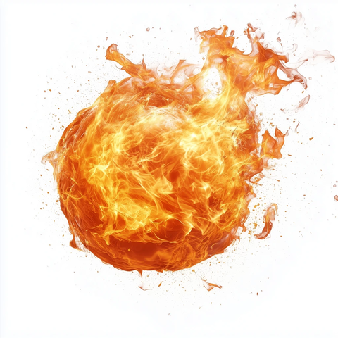 空中飞舞的火球能量