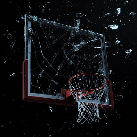 破碎篮球板黑色背景
