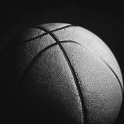 篮球近距离黑白特写