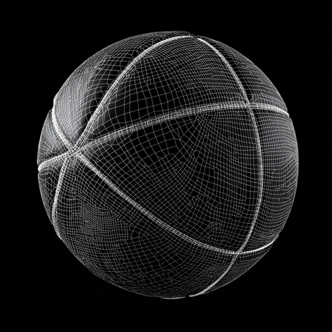 篮球低多边形线框图