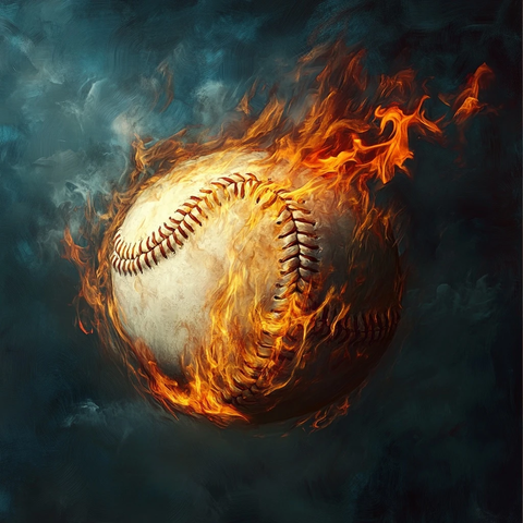 燃烧的棒球黑暗背景