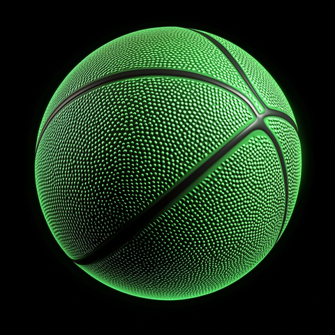 荧光绿色篮球黑背景
