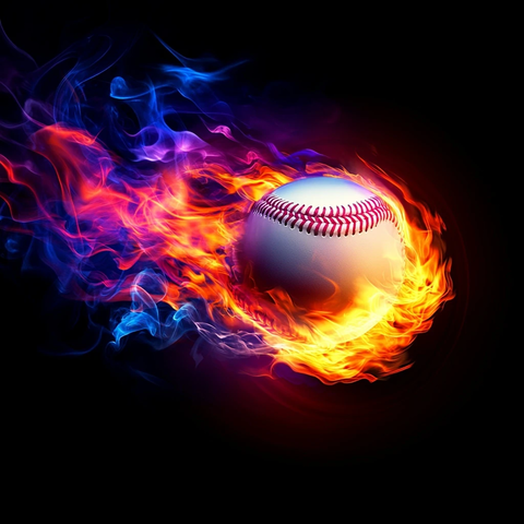 飞行棒球与霓虹火焰