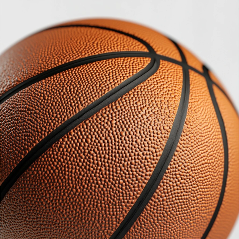 篮球皮革纹理细节特写