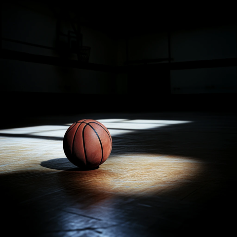 篮球阴影与背景孤立场景