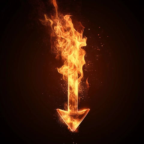 火焰箭头向下标志