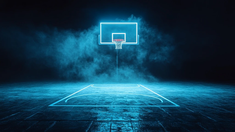 空中悬浮篮球场与球框