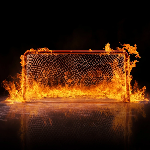 火焰冰球门黑色背景