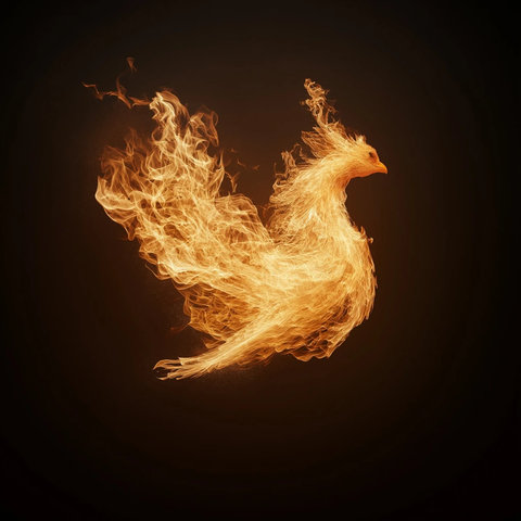 火焰凤凰飞向镜头