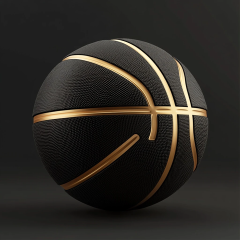 黑色篮球金色条纹模型
