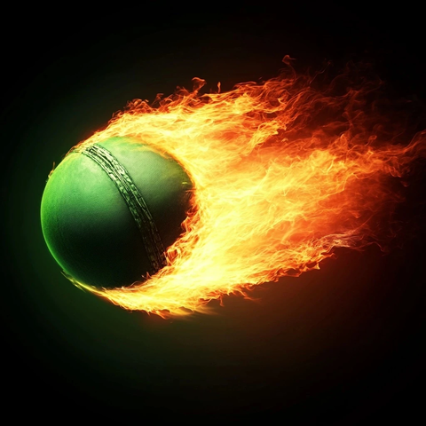 绿色板球飞翔火焰特效