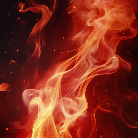 红色火焰卡通风格
