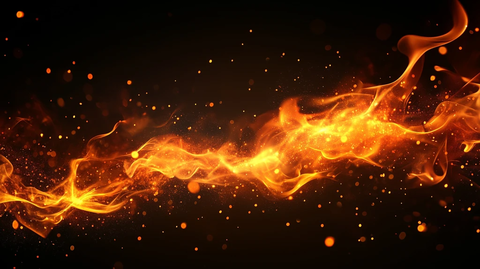 黑色背景火光闪烁