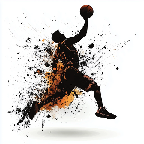 篮球扣篮三分投篮动作