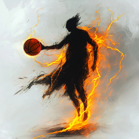 闪电篮球被黑影射击