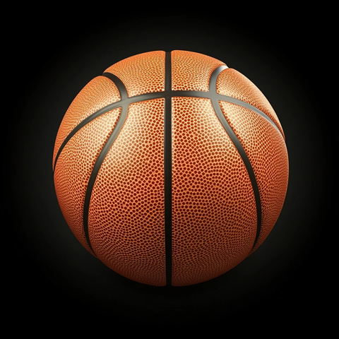 篮球黑色背景独立展示
