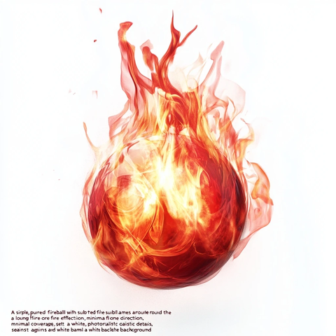 纯红火球带火焰尾迹