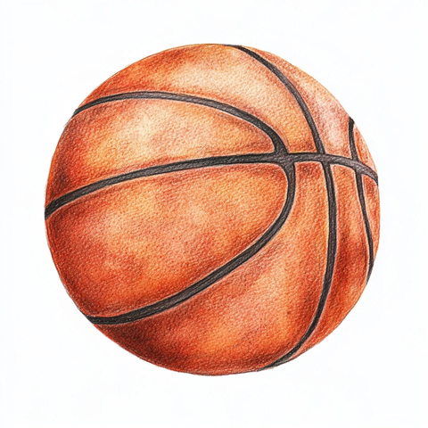 篮球水彩笔画