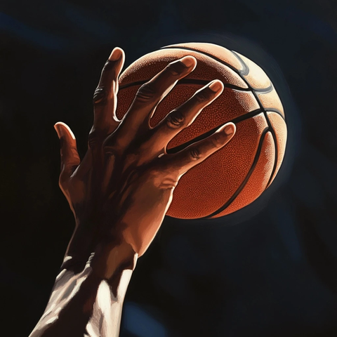 黑人手抓篮球瞬间
