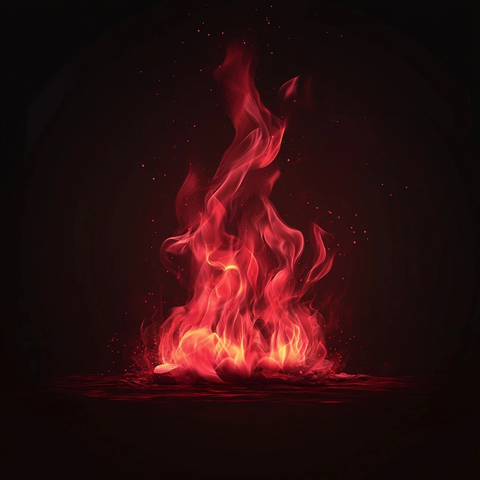 无烟暗红火焰燃烧