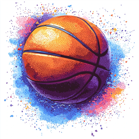 篮球矢量插画像素风格