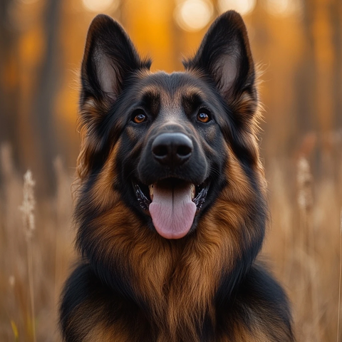 黑毛德国牧羊犬玩耍