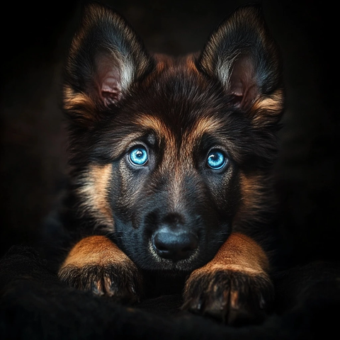 德国牧羊犬幼犬蓝眼