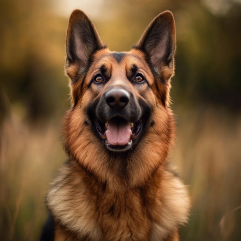 德国牧羊犬微笑浅景深