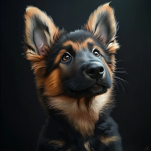 德国牧羊犬幼犬绘画