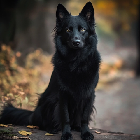 黑犬绿眼戴眼镜全身照