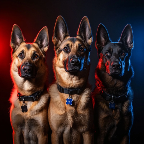 警犬三种姿势摄影