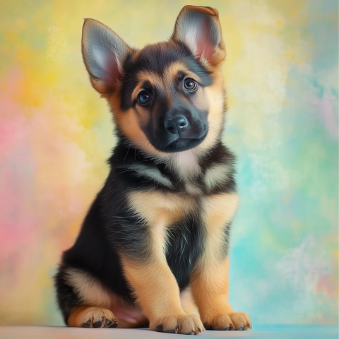 德国牧羊犬幼犬甜真实照