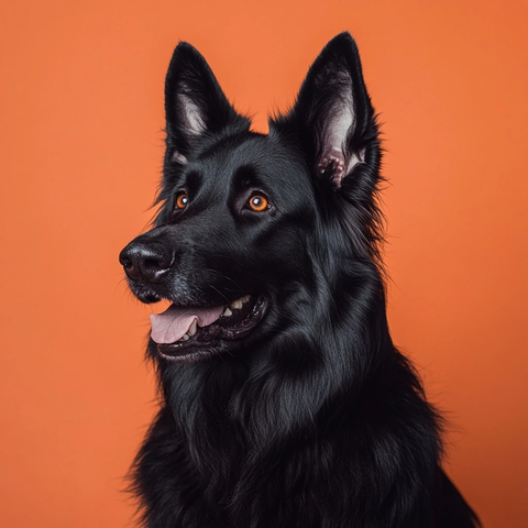 黑毛德国牧羊犬特写