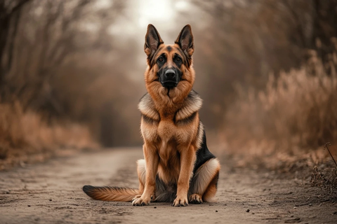 德国牧羊犬坐姿观察