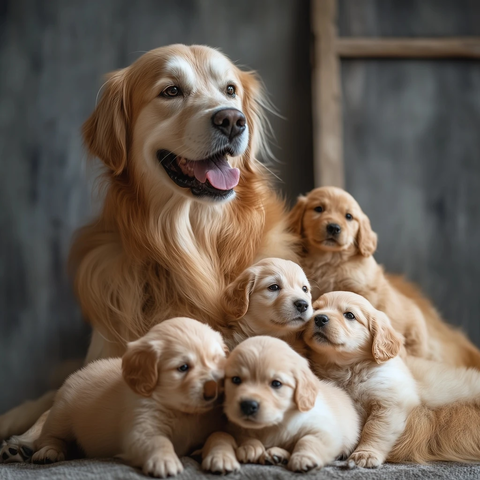 母狗与六只幼犬