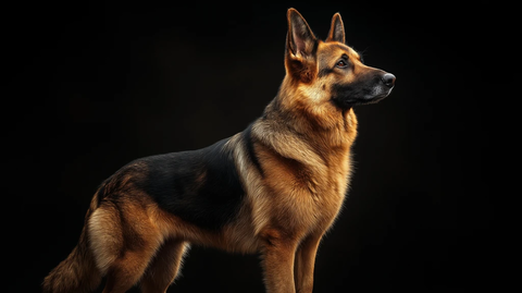 德国牧羊犬全景侧影