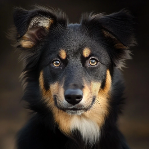 德国牧羊犬与边境牧羊犬混种幼犬
