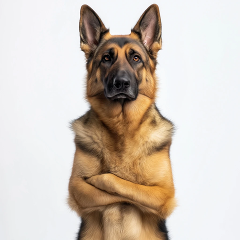 德国牧羊犬站立防御姿态