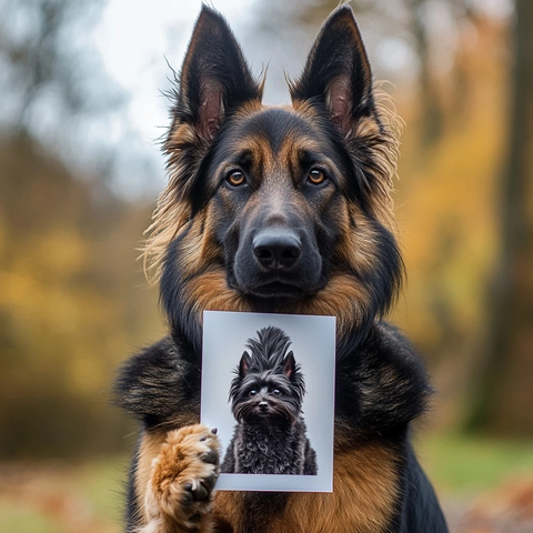 德国牧羊犬握马尔他犬照片