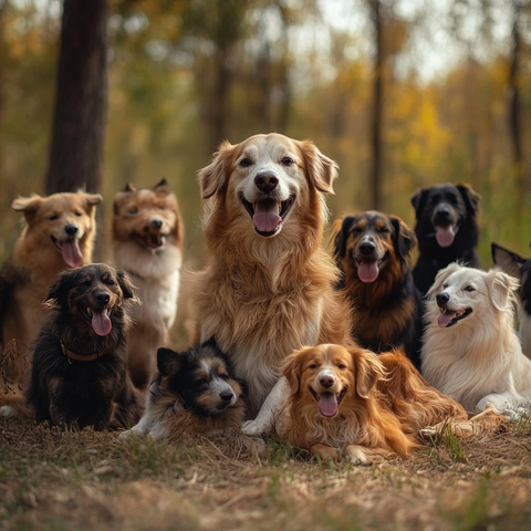 伯恩山犬照顾快乐狗群