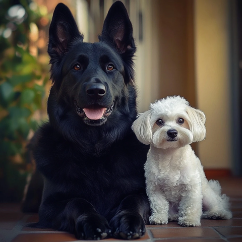 黑德牧与马尔济斯犬同庆狗日