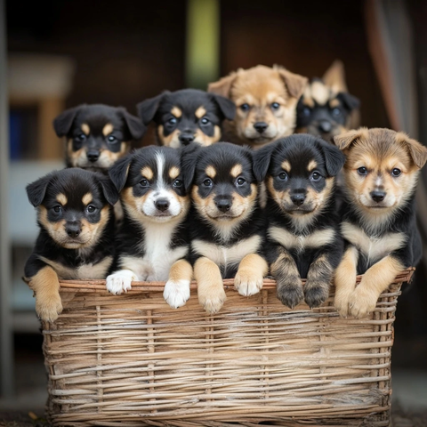 小狗宝宝在家中玩耍