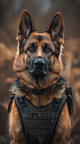 警犬攻击姿态面对犯罪现场