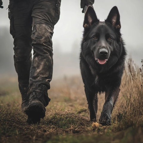 德国牧羊犬专注跟随训练