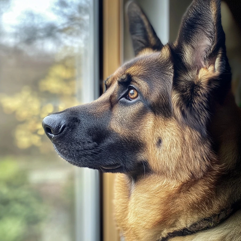 德国牧羊犬焦虑表情