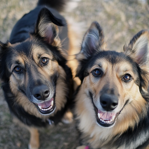 牧羊犬准备奔跑