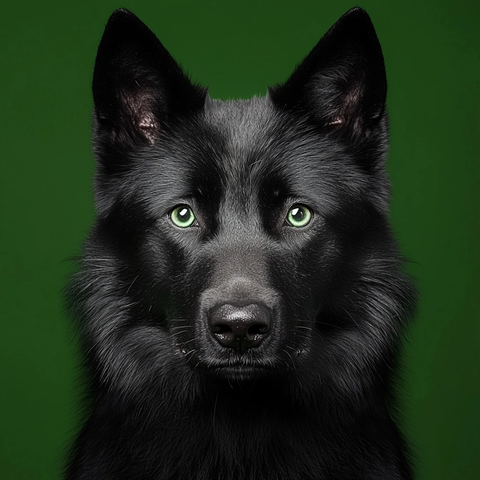 黑狼绿眼背景绿幕